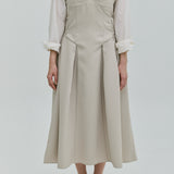 Bustier flare One-piece【Beige】