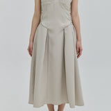 Bustier flare One-piece【Beige】