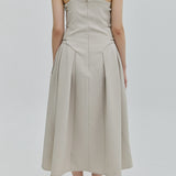 Bustier flare One-piece【Beige】