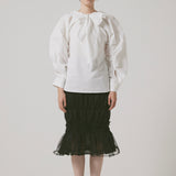Ribbon blouse(White)