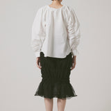 Ribbon blouse(White)