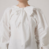 Ribbon blouse(White)