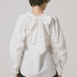 Ribbon blouse(White)