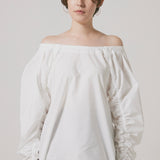 Ribbon blouse(White)