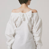 Ribbon blouse(White)