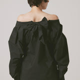 Ribbon blouse(Black)