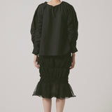 Ribbon blouse(Black)
