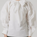 Ribbon blouse(White)