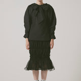 Ribbon blouse(Black)