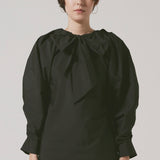 Ribbon blouse(Black)