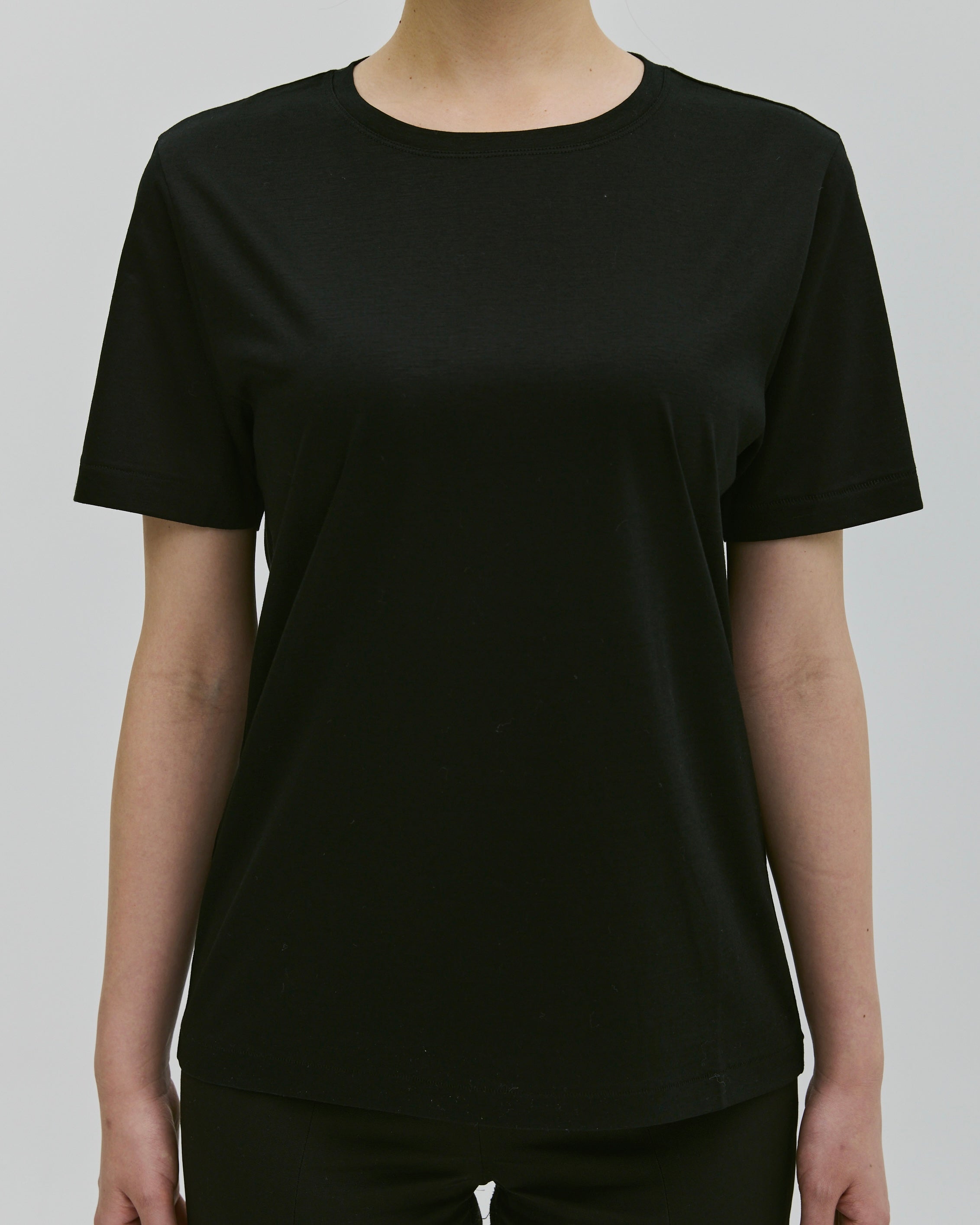 ASRIT 黒 長袖シャツ コットン98% Standard T-shirts black – coxco official