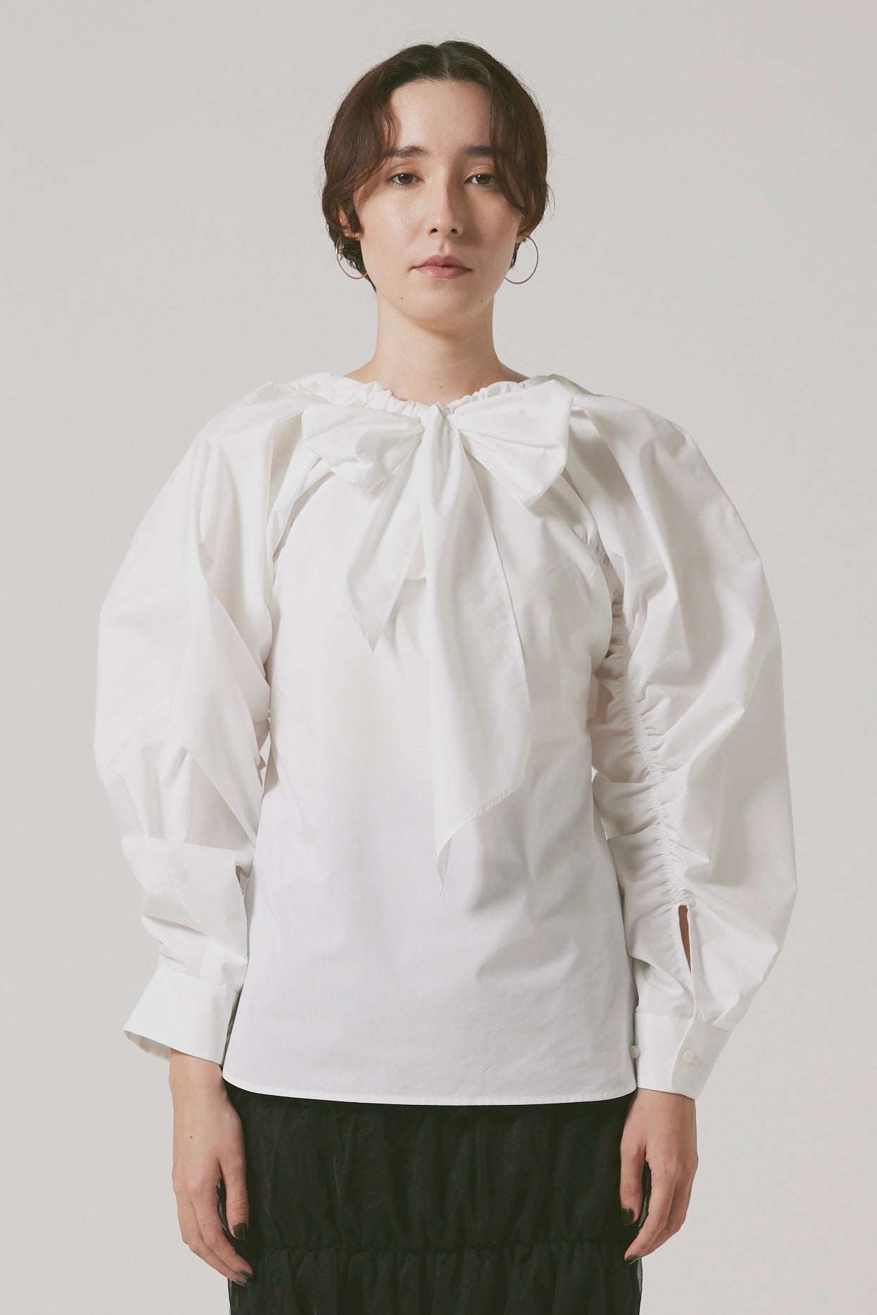 dolce classy ribbon blouse/ホワイト